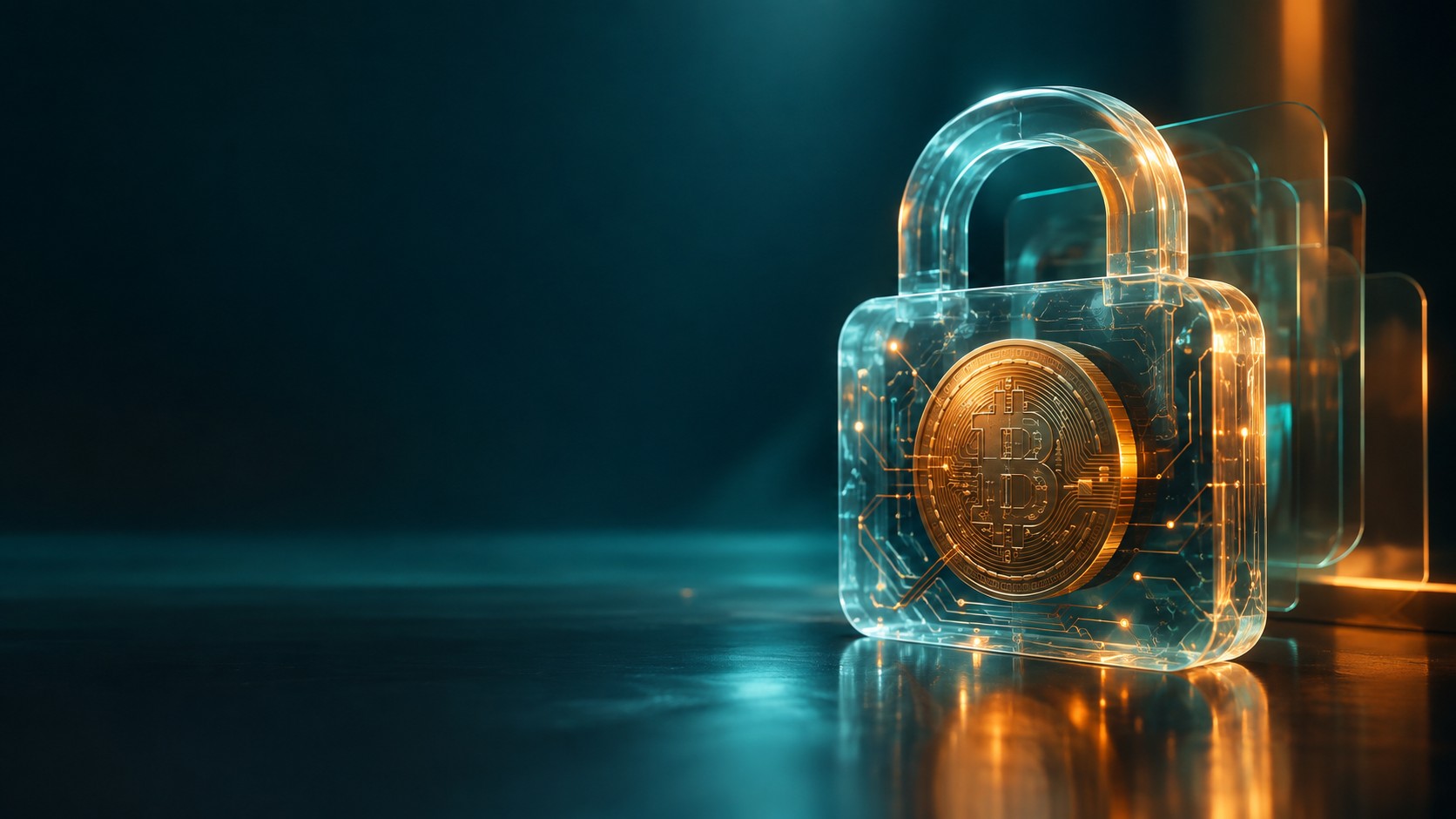 Digital padlock made of circuits protecting a crypto coin
